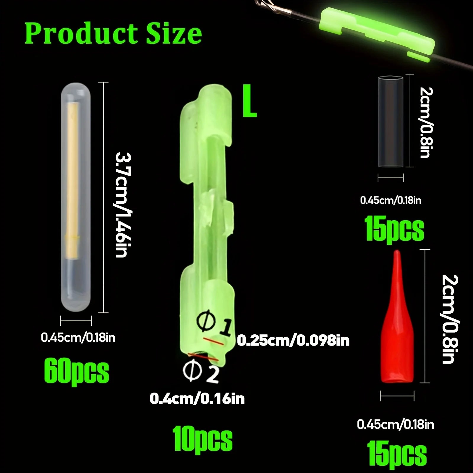 סט מקלות זוהר לדייג