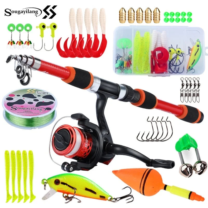 סט חכות דיג לילדים עם חכה ופיתיון ספינינג